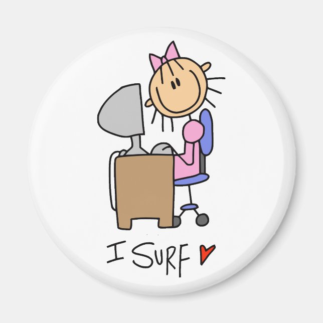 Imã Stick Figure Internet Surfer (Frente)