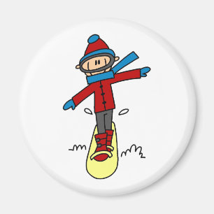 Imã Stick Figure Snowboard