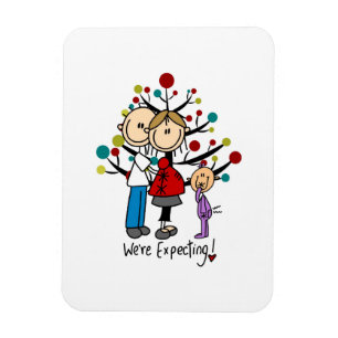 Ímã Stick Figures Expectativa Parente Girl