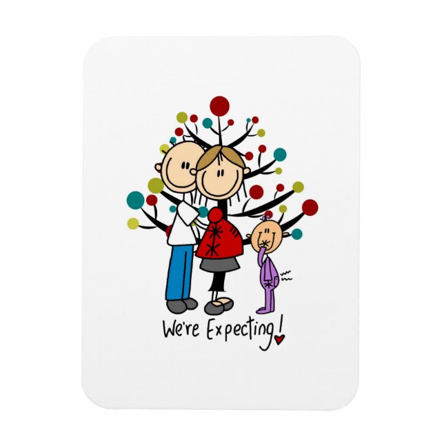 Ímã Stick Figures Expectativa Parente Girl (Vertical)