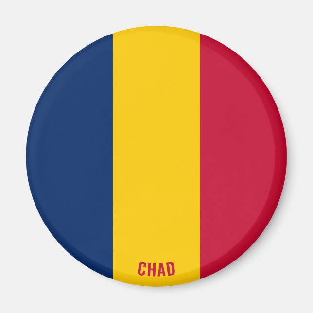 Imã "Stick It" Encantador Magnet Patriótico do Chade (Frente)