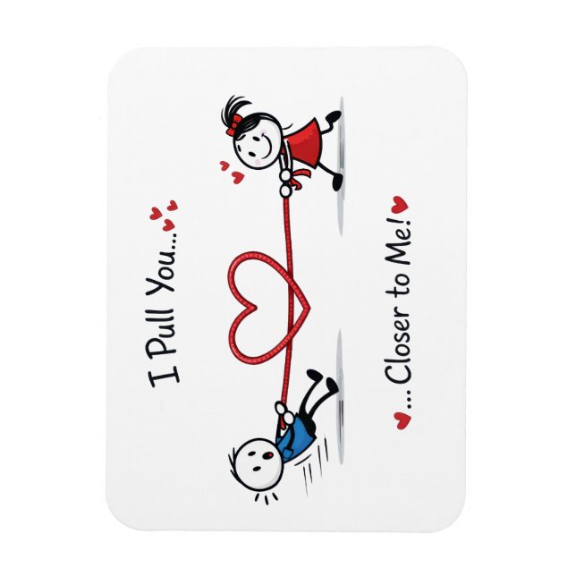 Ímã Stickman Cabo de Guerra do Amor (Vertical)