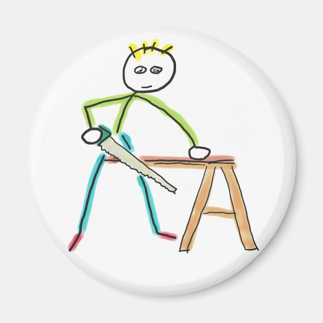 Imã Stickman de Carpintaria (Frente)
