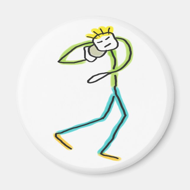 Imã Stickman de Lançamento de Peso (Frente)