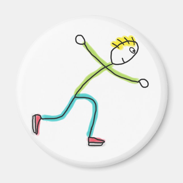 Imã Stickman de Patinação no Gelo (Frente)