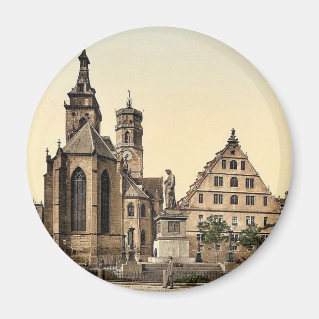 Imã Stiftkirche, Stuttgart, Wurtemburg, Alemanha rara  (Frente)