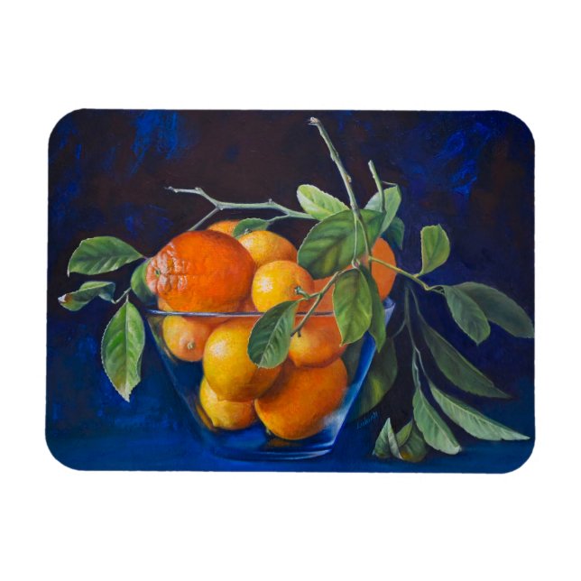 Ímã Still Life with Lemons and Orange Branch (Horizontal)