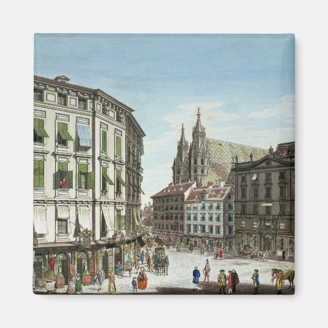 Imã Stock-im-Eisen-Platz, com Ruas. (Frente)