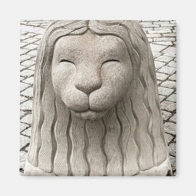 Imã Stockholm Lion Statue Sweden Photograph (Frente)