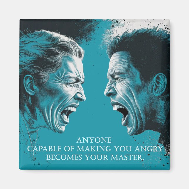 Imã Stoic Wisdom: Emotional Control Quote - Magnet (Frente)