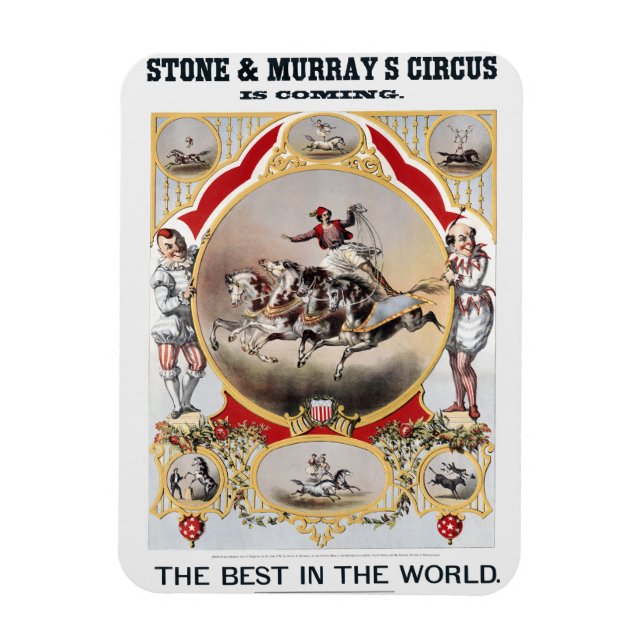 Ímã Stone & Murray's Circus, cerca de 1870. (Vertical)