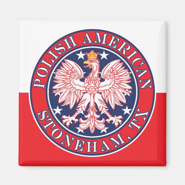 Imã Stoneham Texas Polonês American Eagle (Frente)