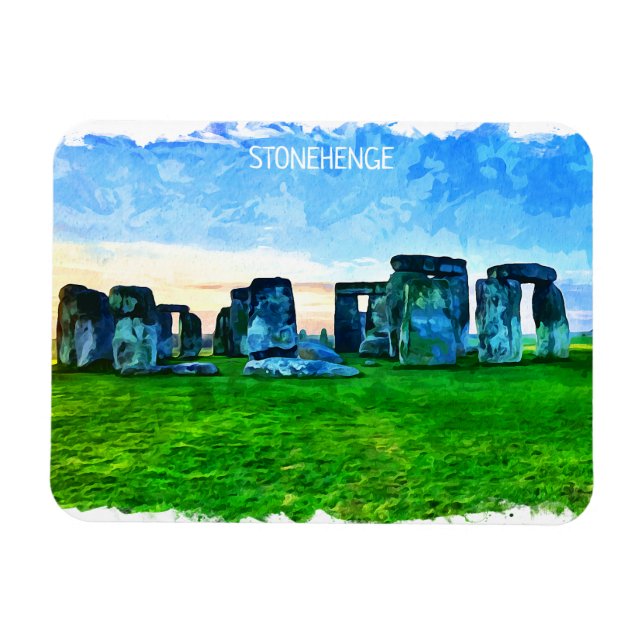 Ímã Stonehenge England Painting (Horizontal)