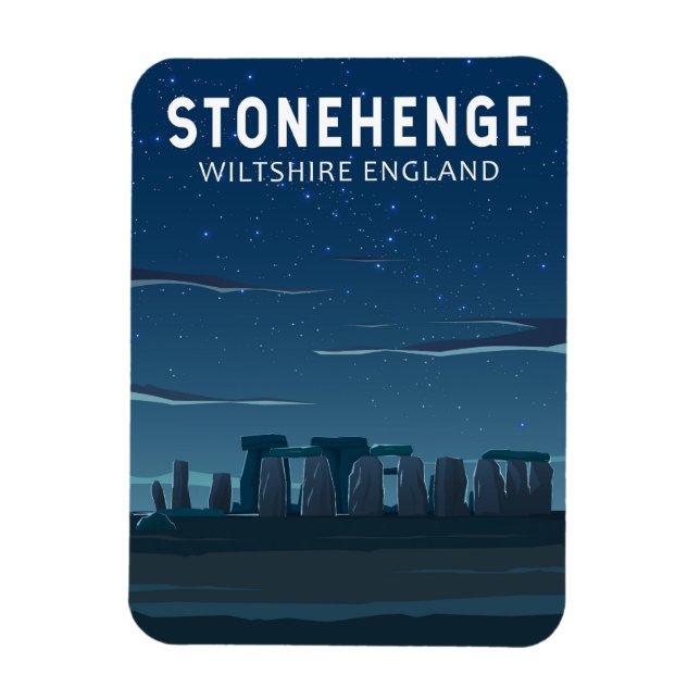 Ímã Stonehenge England Viagem Vintage Art (Vertical)