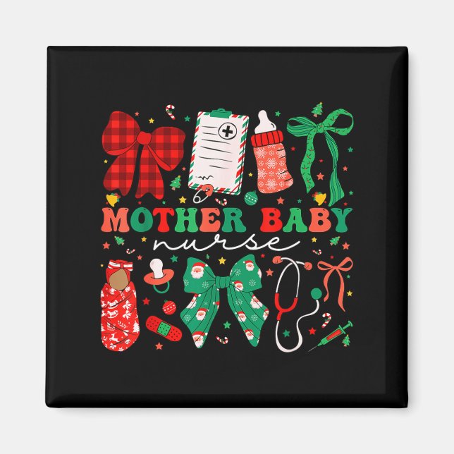 Imã Stpartum Xmas Coquette Mother Baby Nurse Christmas (Frente)