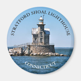 Imã Stratford Shoal Lighthouse CT Round Magnet