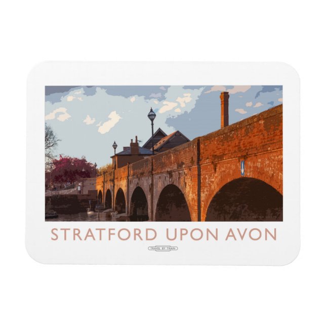 Ímã Stratford sobre Avon Rail Poster (Horizontal)
