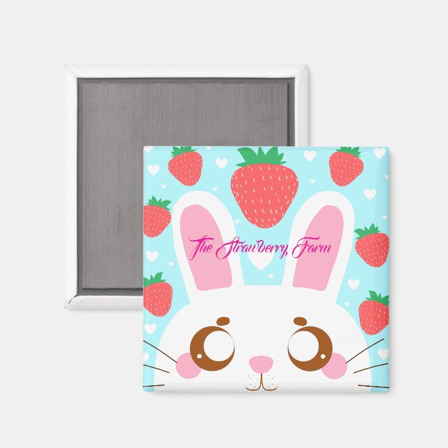 Imã Strawberry Bunny (Front/Back)