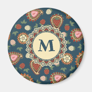 Imã Strawberry Paisley Pattern Magnet