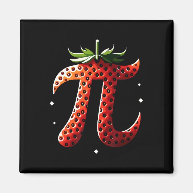 Imã Strawberry Pi Day Engraçado Professor de Matemátic (Frente)