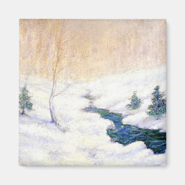 Imã Stream em uma paisagem de inverno de neve (Arte de