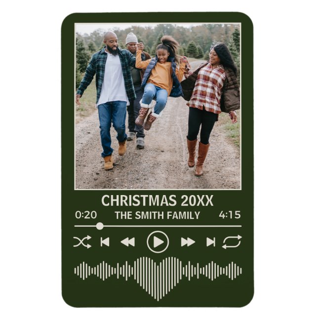 Ímã Streaming Music Green Player Foto Natal (Vertical)