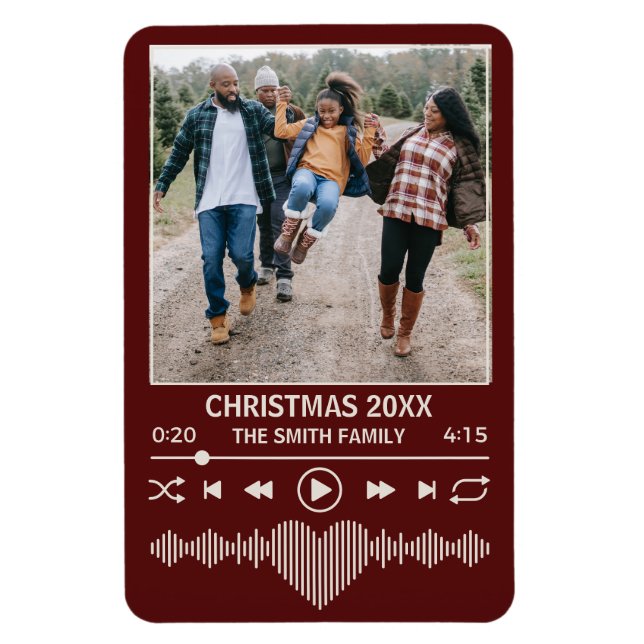 Ímã Streaming Music Red Player Foto Natal (Vertical)