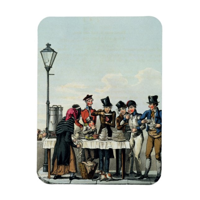 Ímã Street Breakfast gravado por G.Hunt, 1825 (gravavi (Vertical)