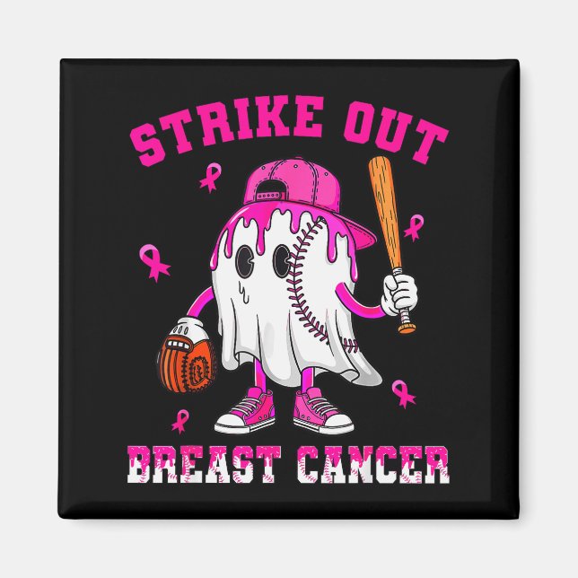 Imã Strike Out Breast Cancer Shirt Boy Baseball Drip N (Frente)