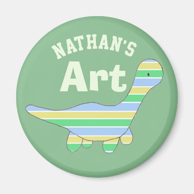 Imã Stripy Dinossaur (Frente)