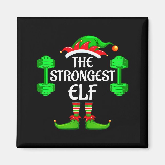 Imã Strongest Elf Matching Family Group Christmas Part (Frente)