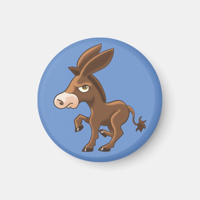 Imã Stubborn Cartoon Donkey (Frente)