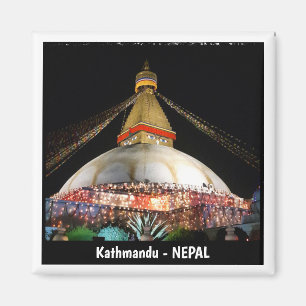 Imã Stupa Boudhanath, Katmandu à noite - Nepal