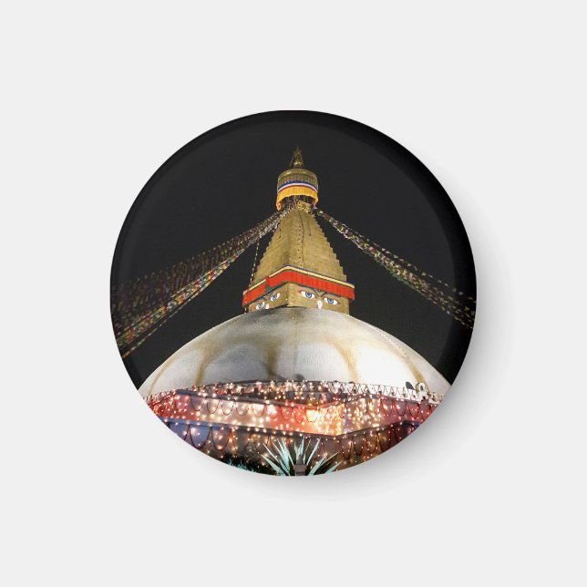 Imã Stupa Boudhanath, Katmandu à noite - Nepal (Frente)