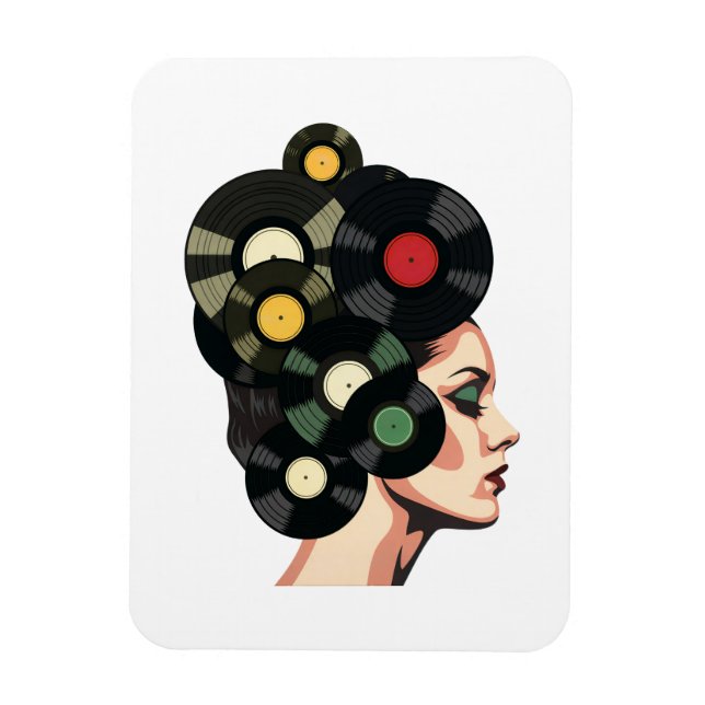 Ímã Stylized Retro Vinyl Record Poster Art (Vertical)