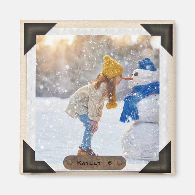 Imã Sua Foto e Texto | Cantos De Álbum De Fotografias  (Frente)