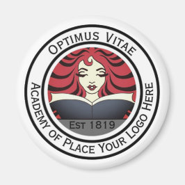 Imã Sua imagem de logotipo empresarial redonda aqui, m