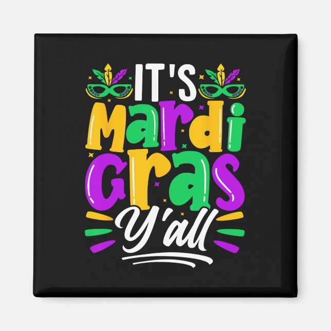 Imã Sua Máscara do Mardi Gras Yall Mardi Gras Party (Frente)