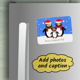 Ímã Suas fotos no inverno dos pinguins