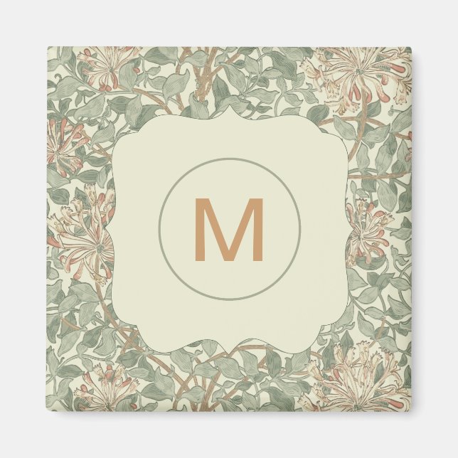 Imã Suave Verde Vintage William Morris Honeysuckle (Frente)