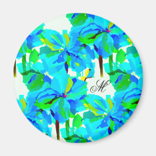 Imã Sublime Himalayan Poppy Aqua Green Padrão Floral