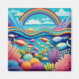 Imã Submarino Colorido sob o arco-íris