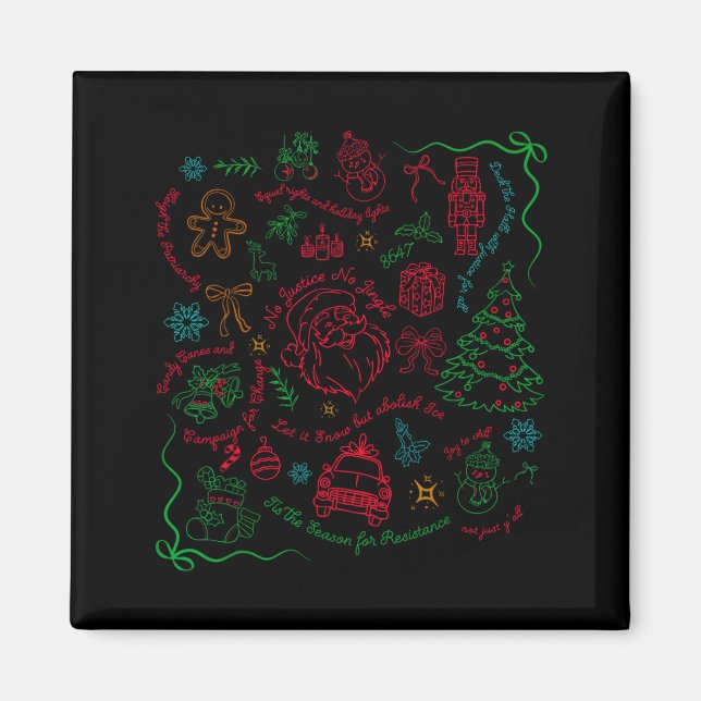 Imã Subtle Anti Trump Christmas Funny Democracy Libera (Frente)