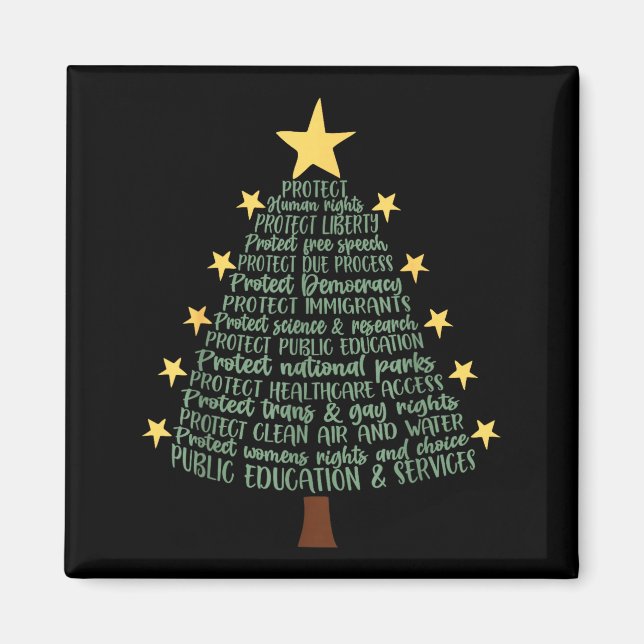 Imã Subtle Anti Trump Funny Christmas Tree  (Frente)