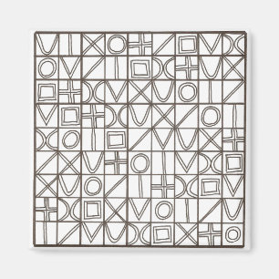 Imã Sudoku Dois-Preto E Branco Modernista Minimalista