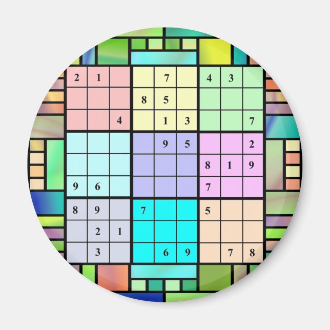 Imã Sudoku StainGlass Design (Frente)