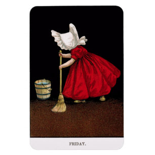 Ímã Sue Magnet Sunbonnet, no início da década de 1900