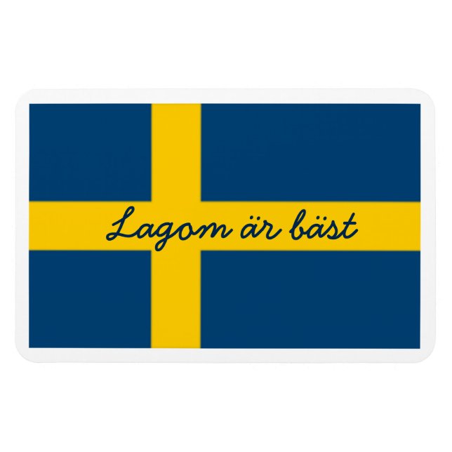 Ímã Sueco Dizendo Bandeira Tema Lagom Ar Bast (Horizontal)