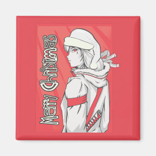Imã Suéter de Natal de anime, Garota Fofo do Natal