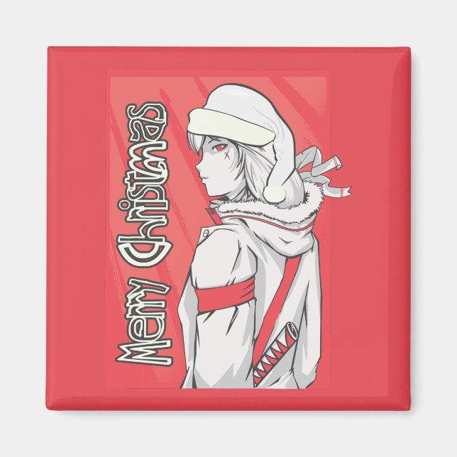 Imã Suéter de Natal de anime, Garota Fofo do Natal (Frente)